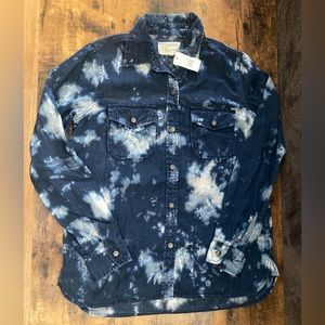 Current / Elliott tie-dye long sleeve button shirt with collar NWT